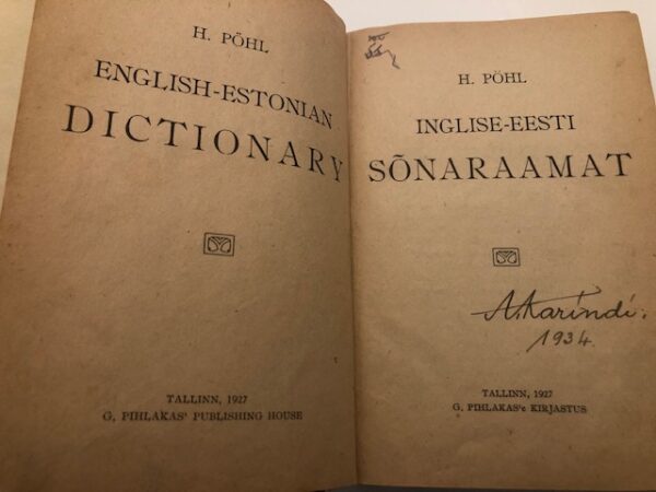 Inglise-eesti sõnaraamat. H. Pöhl. 1927 - Image 5